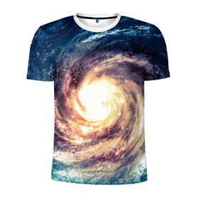 Мужская футболка 3D спортивная с принтом Млечный путь в Белгороде, 100% полиэстер с улучшенными характеристиками | приталенный силуэт, круглая горловина, широкие плечи, сужается к линии бедра | вселенная | галактика | звезды | планеты | туманность