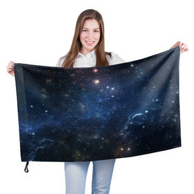 Флаг 3D с принтом Космос в Белгороде, 100% полиэстер | плотность ткани — 95 г/м2, размер — 67 х 109 см. Принт наносится с одной стороны | бездна | вселенная | галактика | звёзды | камета | космос | мгла | метеориты | метеоры | млечный путь | орбита | планеты | солнечная система