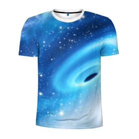 Мужская футболка 3D спортивная с принтом Неизведанная галактика в Белгороде, 100% полиэстер с улучшенными характеристиками | приталенный силуэт, круглая горловина, широкие плечи, сужается к линии бедра | вселенная | галактика | звёзды | камета | космос | метеориты | метеоры | млечный путь | орбита | планеты | солнечная система