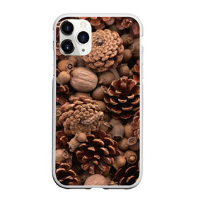 Чехол для iPhone 11 Pro матовый с принтом Шишки и орешки в Белгороде, Силикон |  | Тематика изображения на принте: дуб | ёлка | ель | жёлудь | иголки | кедр | лес | орех | орешки | осень | сосна | шишки
