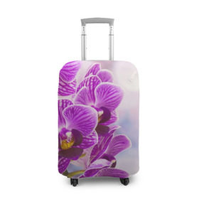 Чехол для чемодана 3D с принтом Божественная орхидея в Белгороде, 86% полиэфир, 14% спандекс | двустороннее нанесение принта, прорези для ручек и колес | 8 марта | букет | весна | красота | куст | лето | орхидея | подарок | сиреневый цвет | цветок | шикарный цветочек