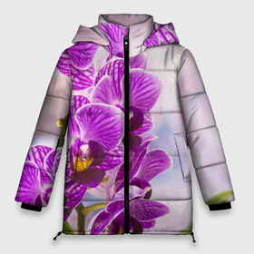 Женская зимняя куртка 3D с принтом Божественная орхидея в Белгороде, верх — 100% полиэстер; подкладка — 100% полиэстер; утеплитель — 100% полиэстер | длина ниже бедра, силуэт Оверсайз. Есть воротник-стойка, отстегивающийся капюшон и ветрозащитная планка. 

Боковые карманы с листочкой на кнопках и внутренний карман на молнии | 8 марта | букет | весна | красота | куст | лето | орхидея | подарок | сиреневый цвет | цветок | шикарный цветочек