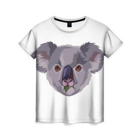 Женская футболка 3D с принтом Koala в Белгороде, 100% полиэфир ( синтетическое хлопкоподобное полотно) | прямой крой, круглый вырез горловины, длина до линии бедер | животные | забавный | коала | милый