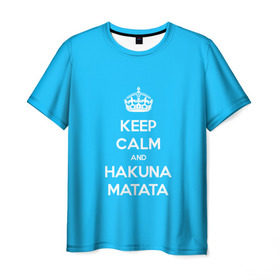 Мужская футболка 3D с принтом hakuna matata в Белгороде, 100% полиэфир | прямой крой, круглый вырез горловины, длина до линии бедер | Тематика изображения на принте: 