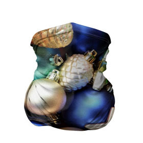 Бандана-труба 3D с принтом Игрушки на ёлку в Белгороде, 100% полиэстер, ткань с особыми свойствами — Activecool | плотность 150‒180 г/м2; хорошо тянется, но сохраняет форму | новогодний | рождество | шарики