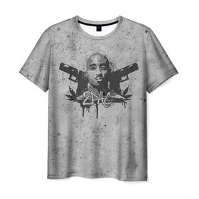Мужская футболка 3D с принтом 2Pac в Белгороде, 100% полиэфир | прямой крой, круглый вырез горловины, длина до линии бедер | rap | tupac shakur | тупак шакур | хип хоп