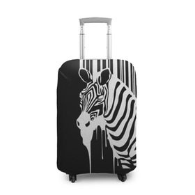 Чехол для чемодана 3D с принтом Зебра в Белгороде, 86% полиэфир, 14% спандекс | двустороннее нанесение принта, прорези для ручек и колес | граффити | зебра | искусство | прикольные картинки | чёрно белое