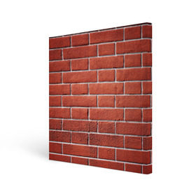 Холст квадратный с принтом Красный кирпич в Белгороде, 100% ПВХ |  | бетон | камень | кирпич | мощь | стена | строительство | стройка | цемент