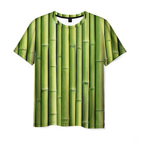 Мужская футболка 3D с принтом Бамбук в Белгороде, 100% полиэфир | прямой крой, круглый вырез горловины, длина до линии бедер | бамбук | дерево | джунгли | кустарник | надёжность | прочность | стена