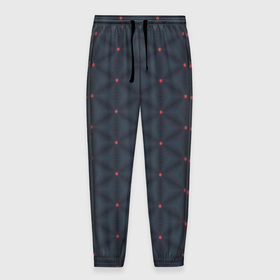 Мужские брюки 3D с принтом Red Stars Tile в Белгороде, 100% полиэстер | манжеты по низу, эластичный пояс регулируется шнурком, по бокам два кармана без застежек, внутренняя часть кармана из мелкой сетки | звезды | красный | линии | плитка