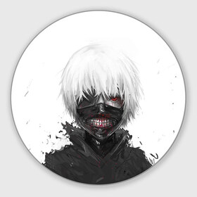 Коврик круглый с принтом Tokyo Ghoul в Белгороде, резина и полиэстер | круглая форма, изображение наносится на всю лицевую часть | anime | ghoul | tokyo | tokyo ghoul | гуль
