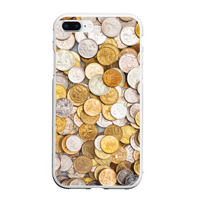 Чехол для iPhone 7Plus/8 Plus матовый с принтом Российские монетки в Белгороде, Силикон | Область печати: задняя сторона чехла, без боковых панелей | money | валюта | деньги | копейка | лавэ | мелочёвка | мелочь | монетки | монеты | россия | рубль | филки