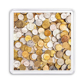 Магнит 55*55 с принтом Российские монетки в Белгороде, Пластик | Размер: 65*65 мм; Размер печати: 55*55 мм | money | валюта | деньги | копейка | лавэ | мелочёвка | мелочь | монетки | монеты | россия | рубль | филки