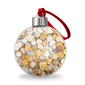 Ёлочный шар с принтом Российские монетки в Белгороде, Пластик | Диаметр: 77 мм | money | валюта | деньги | копейка | лавэ | мелочёвка | мелочь | монетки | монеты | россия | рубль | филки