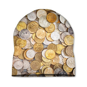 Шапка 3D с принтом Российские монетки в Белгороде, 100% полиэстер | универсальный размер, печать по всей поверхности изделия | money | валюта | деньги | копейка | лавэ | мелочёвка | мелочь | монетки | монеты | россия | рубль | филки