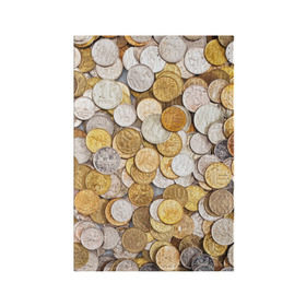 Обложка для паспорта матовая кожа с принтом Российские монетки в Белгороде, натуральная матовая кожа | размер 19,3 х 13,7 см; прозрачные пластиковые крепления | money | валюта | деньги | копейка | лавэ | мелочёвка | мелочь | монетки | монеты | россия | рубль | филки