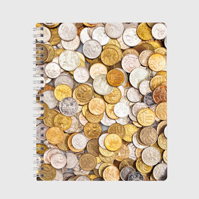 Тетрадь с принтом Российские монетки в Белгороде, 100% бумага | 48 листов, плотность листов — 60 г/м2, плотность картонной обложки — 250 г/м2. Листы скреплены сбоку удобной пружинной спиралью. Уголки страниц и обложки скругленные. Цвет линий — светло-серый
 | money | валюта | деньги | копейка | лавэ | мелочёвка | мелочь | монетки | монеты | россия | рубль | филки