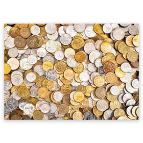 Поздравительная открытка с принтом Российские монетки в Белгороде, 100% бумага | плотность бумаги 280 г/м2, матовая, на обратной стороне линовка и место для марки
 | money | валюта | деньги | копейка | лавэ | мелочёвка | мелочь | монетки | монеты | россия | рубль | филки