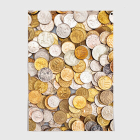Постер с принтом Российские монетки в Белгороде, 100% бумага
 | бумага, плотность 150 мг. Матовая, но за счет высокого коэффициента гладкости имеет небольшой блеск и дает на свету блики, но в отличии от глянцевой бумаги не покрыта лаком | money | валюта | деньги | копейка | лавэ | мелочёвка | мелочь | монетки | монеты | россия | рубль | филки