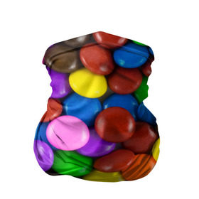 Бандана-труба 3D с принтом Цветные конфетки в Белгороде, 100% полиэстер, ткань с особыми свойствами — Activecool | плотность 150‒180 г/м2; хорошо тянется, но сохраняет форму | вкусняшки | драже | конфеты | лакомство | сладости | шоколад