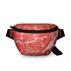 Поясная сумка 3D с принтом Кусок мяса в Белгороде, 100% полиэстер | плотная ткань, ремень с регулируемой длиной, внутри несколько карманов для мелочей, основное отделение и карман с обратной стороны сумки застегиваются на молнию | баранина | бекон | белок | говядина | еда | жилы | кровь | кусок | мощь | мышцы | мясо | нарезка | отбивная | пища | протеин | свинина | сила | телятина | туша | филе | хрящи