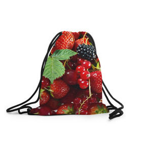 Рюкзак-мешок 3D с принтом Любимые ягоды в Белгороде, 100% полиэстер | плотность ткани — 200 г/м2, размер — 35 х 45 см; лямки — толстые шнурки, застежка на шнуровке, без карманов и подкладки | вкусно | голубика | дача | деревня | ежевика | зелень | клубника | малина | огород | полезно | сад | смородина | сок | фрукты | черника | шиповник | ягоды