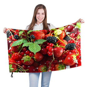 Флаг 3D с принтом Любимые ягоды в Белгороде, 100% полиэстер | плотность ткани — 95 г/м2, размер — 67 х 109 см. Принт наносится с одной стороны | вкусно | голубика | дача | деревня | ежевика | зелень | клубника | малина | огород | полезно | сад | смородина | сок | фрукты | черника | шиповник | ягоды