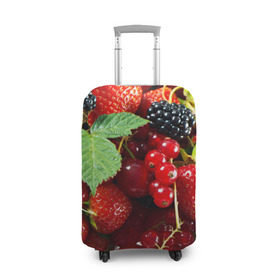 Чехол для чемодана 3D с принтом Любимые ягоды в Белгороде, 86% полиэфир, 14% спандекс | двустороннее нанесение принта, прорези для ручек и колес | вкусно | голубика | дача | деревня | ежевика | зелень | клубника | малина | огород | полезно | сад | смородина | сок | фрукты | черника | шиповник | ягоды