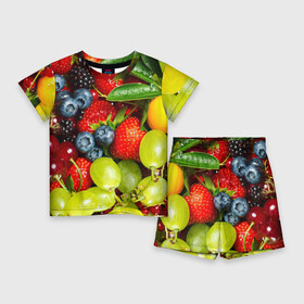 Детский костюм с шортами 3D с принтом Вкусные ягоды в Белгороде,  |  | виноград | вкусно | голубика | дача | деревня | ежевика | клубника | малина | огород | полезно | рябина | сад | смородина | сок | фрукты | черника | ягоды