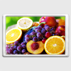 Магнит 45*70 с принтом Спелые фрукты в Белгороде, Пластик | Размер: 78*52 мм; Размер печати: 70*45 | Тематика изображения на принте: абрикос | алыча | апельсин | бодрость | веган | виноград | витамины | груша | диета | еда | здоровье | лайм | лимон | молодость | нектар | овощи | персик | питание | польза | сок | фрукты | яблоко | ягоды