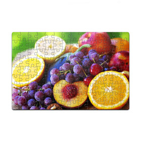 Пазл магнитный 126 элементов с принтом Спелые фрукты в Белгороде, полимерный материал с магнитным слоем | 126 деталей, размер изделия —  180*270 мм | абрикос | алыча | апельсин | бодрость | веган | виноград | витамины | груша | диета | еда | здоровье | лайм | лимон | молодость | нектар | овощи | персик | питание | польза | сок | фрукты | яблоко | ягоды