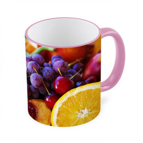 Кружка 3D с принтом Спелые фрукты в Белгороде, керамика | ёмкость 330 мл | Тематика изображения на принте: абрикос | алыча | апельсин | бодрость | веган | виноград | витамины | груша | диета | еда | здоровье | лайм | лимон | молодость | нектар | овощи | персик | питание | польза | сок | фрукты | яблоко | ягоды