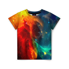 Детская футболка 3D с принтом Atlantis nebula в Белгороде, 100% гипоаллергенный полиэфир | прямой крой, круглый вырез горловины, длина до линии бедер, чуть спущенное плечо, ткань немного тянется | Тематика изображения на принте: вселенная | звезды | космос