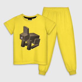 Детская пижама хлопок с принтом Заяц в Белгороде, 100% хлопок |  брюки и футболка прямого кроя, без карманов, на брюках мягкая резинка на поясе и по низу штанин
 | game | minecraft | игры | маинкрафт | майн | майнкравт | майнкрафт