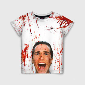 Детская футболка 3D с принтом Американский психопат в Белгороде, 100% гипоаллергенный полиэфир | прямой крой, круглый вырез горловины, длина до линии бедер, чуть спущенное плечо, ткань немного тянется | кристиан бэйл | псих | психопат | ужасы