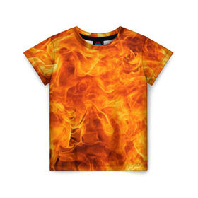 Детская футболка 3D с принтом Огонь в Белгороде, 100% гипоаллергенный полиэфир | прямой крой, круглый вырез горловины, длина до линии бедер, чуть спущенное плечо, ткань немного тянется | ад | взрыв | вспышка | пламя | пожар