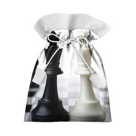 Подарочный 3D мешок с принтом Шахматы в Белгороде, 100% полиэстер | Размер: 29*39 см | белая | черная | шахматы