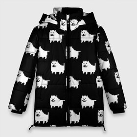 Женская зимняя куртка 3D с принтом Undertale Annoying dog в Белгороде, верх — 100% полиэстер; подкладка — 100% полиэстер; утеплитель — 100% полиэстер | длина ниже бедра, силуэт Оверсайз. Есть воротник-стойка, отстегивающийся капюшон и ветрозащитная планка. 

Боковые карманы с листочкой на кнопках и внутренний карман на молнии | 8 bit | annoying dog | black | dog | pixel art | undertale
