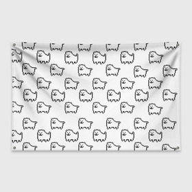 Флаг-баннер с принтом Undertale Annoying dog white в Белгороде, 100% полиэстер | размер 67 х 109 см, плотность ткани — 95 г/м2; по краям флага есть четыре люверса для крепления | 8 bit | annoying dog | dog | pixel art | undertale | white