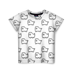 Детская футболка 3D с принтом Undertale Annoying dog white в Белгороде, 100% гипоаллергенный полиэфир | прямой крой, круглый вырез горловины, длина до линии бедер, чуть спущенное плечо, ткань немного тянется | 8 bit | annoying dog | dog | pixel art | undertale | white