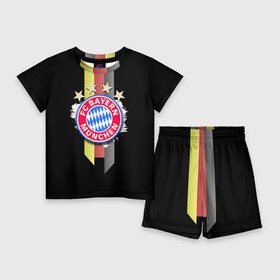 Детский костюм с шортами 3D с принтом ФК Бавария в Белгороде,  |  | Тематика изображения на принте: bayern | munchen | бавария | мюнхен | фк | фк бавария | футбол