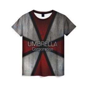 Женская футболка 3D с принтом Umbrella corps в Белгороде, 100% полиэфир ( синтетическое хлопкоподобное полотно) | прямой крой, круглый вырез горловины, длина до линии бедер | resident evil | вирус | зомби