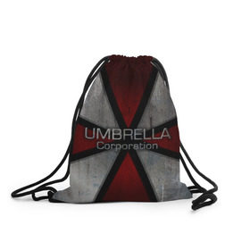 Рюкзак-мешок 3D с принтом Umbrella corps в Белгороде, 100% полиэстер | плотность ткани — 200 г/м2, размер — 35 х 45 см; лямки — толстые шнурки, застежка на шнуровке, без карманов и подкладки | resident evil | вирус | зомби