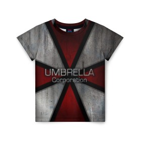 Детская футболка 3D с принтом Umbrella corps в Белгороде, 100% гипоаллергенный полиэфир | прямой крой, круглый вырез горловины, длина до линии бедер, чуть спущенное плечо, ткань немного тянется | resident evil | вирус | зомби