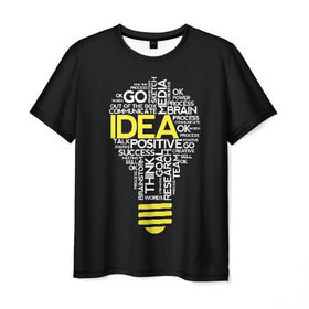 Мужская футболка 3D с принтом IDEA в Белгороде, 100% полиэфир | прямой крой, круглый вырез горловины, длина до линии бедер | idea. идея | офис | офисный планктон | прикольные надписи