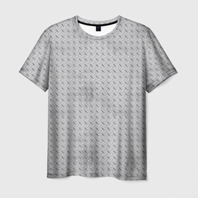 Мужская футболка 3D с принтом Металлический лист в Белгороде, 100% полиэфир | прямой крой, круглый вырез горловины, длина до линии бедер | лист | металл | пластина | текстура | узор
