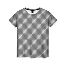 Женская футболка 3D с принтом Круговой металлический узор в Белгороде, 100% полиэфир ( синтетическое хлопкоподобное полотно) | прямой крой, круглый вырез горловины, длина до линии бедер | диски | металл | паттерн | текстура | узор