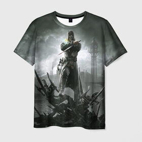 Мужская футболка 3D с принтом Dishonored в Белгороде, 100% полиэфир | прямой крой, круглый вырез горловины, длина до линии бедер | dishonored | ассасин | игры