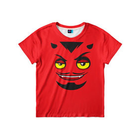 Детская футболка 3D с принтом Дьявол в Белгороде, 100% гипоаллергенный полиэфир | прямой крой, круглый вырез горловины, длина до линии бедер, чуть спущенное плечо, ткань немного тянется | дьявол | монстр | прикольные картинки | чёрт