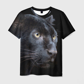 Мужская футболка 3D с принтом Пантера в Белгороде, 100% полиэфир | прямой крой, круглый вырез горловины, длина до линии бедер | дикая кошка | добыча | животные | ловкость | охота | пантера | сила | скорость | смекалка | хитрость | хищник